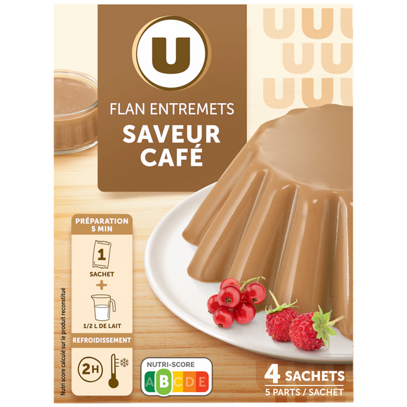 U Les entremets préparation pour flan café  4 doses, 180g