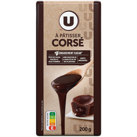 U Chocolat noir corsé à pâtisser 64%  Tablette de 200g