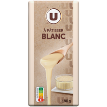 U Chocolat blanc à pâtisser Tablette de 180g