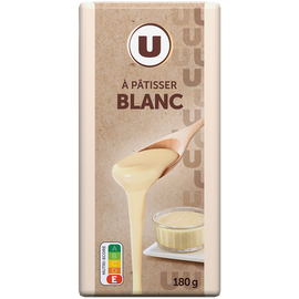 U Chocolat blanc à pâtisser  Tablette de 180g