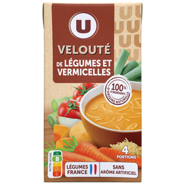 U Soupe Velouté de légumes et vermicelles brique de 1litre