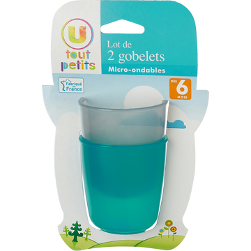U TOUT PETITS Lot de 2 gobelets micro-ondes en polypropylene