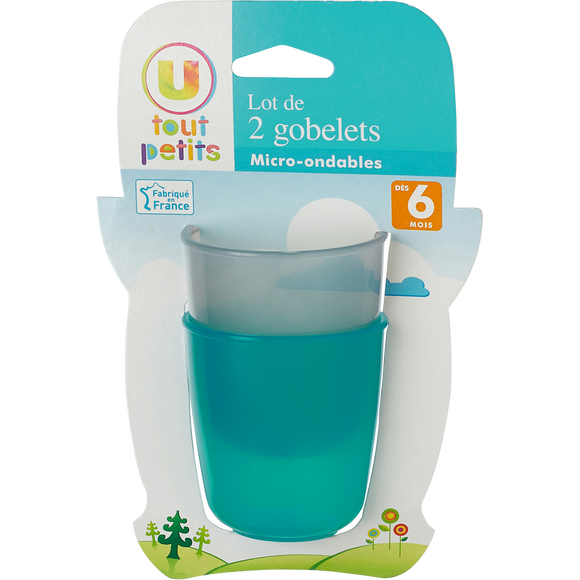 U TOUT PETITS Lot de 2 gobelets micro-ondes en polypropylene