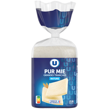 U Pain de mie nature sans croûte en grandes tranches 500g