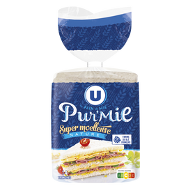 U Pain de mie nature sans croûte en grandes tranches  500g