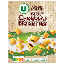 U Céréales fourrées au chocolat et noisettes boîte de 375g