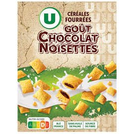 U Céréales fourrées au chocolat et noisettes  boîte de 375g
