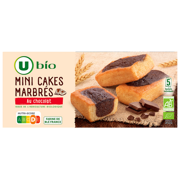 U BIO Cakes marbrés au chocolat bio paquet de 125g