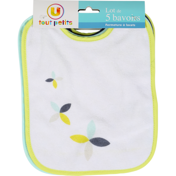 U TOUT PETITS Lot de 5 bavoirs