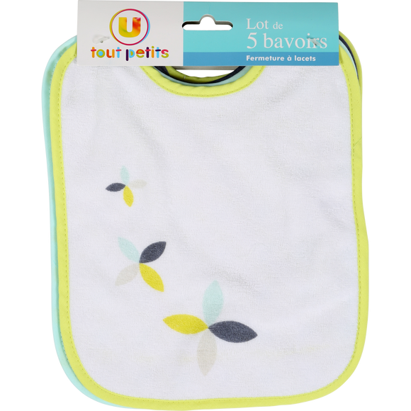 U TOUT PETITS Lot de 5 bavoirs