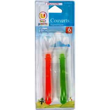 U TOUT PETITS Lot de 2 cuilleres douces avec embout souple