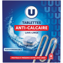 U Tablettes compactes anticalcaire pour lave-linge x48 soit 12g