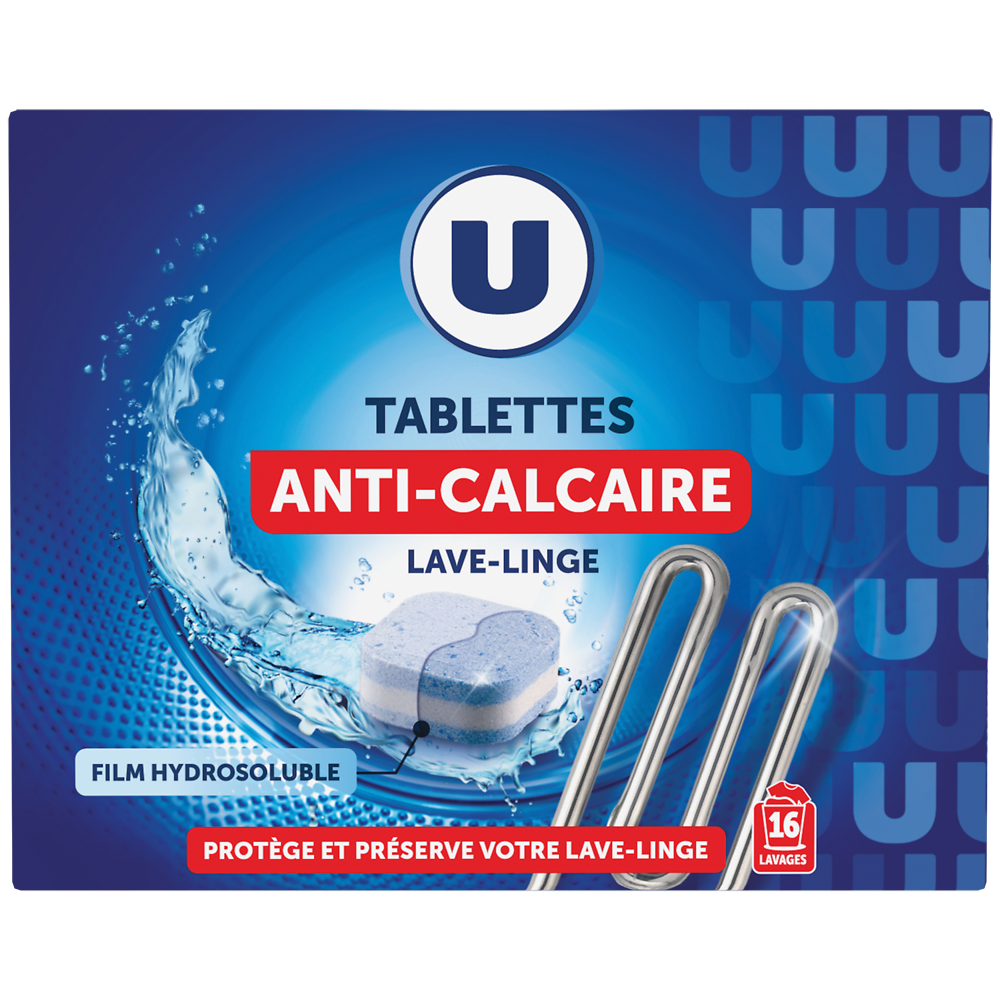 U Anticalcaire tablettes compactes  x16, 12g