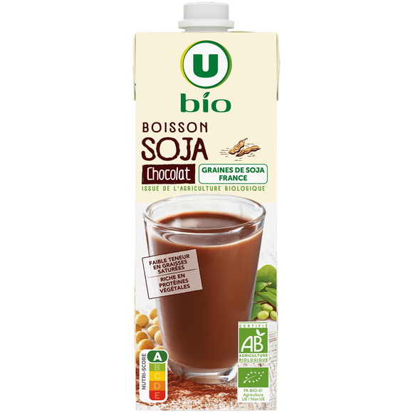 U BIO Boisson végétale soja au chocolat 1l