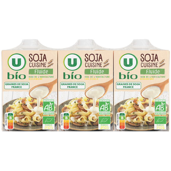 U BIO Soja cuisine fluide  , 3x20cl