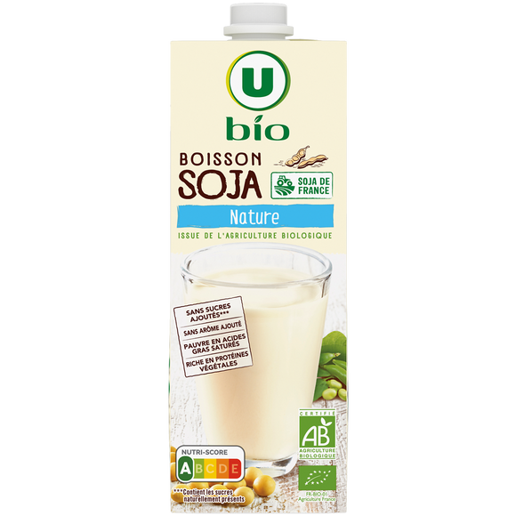 U BIO Boisson végétale soja nature 1l