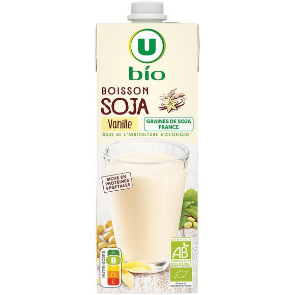 U BIO Boisson végétale soja à la vanille 1l