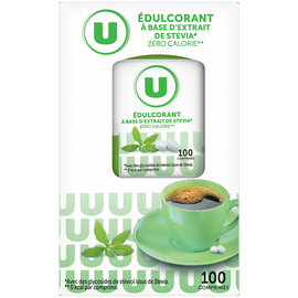 U Edulcorant à base de stevia  briquet de 100 comprimés, 30g