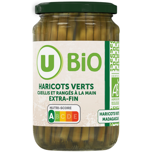 U BIO Haricots verts cueillis et rangés mains - Bocal 180g