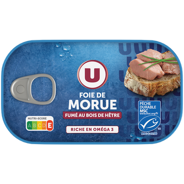 U Foie de morue fumé au feu de bois  121g