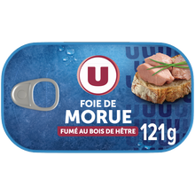 U Foie de morue fumé au feu de bois 121g