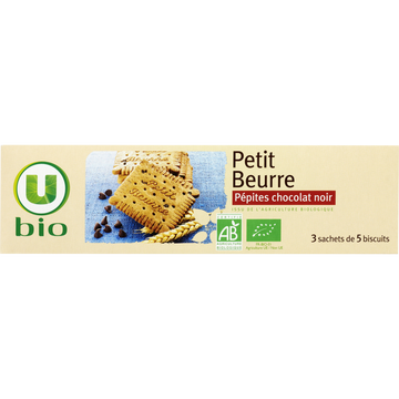U BIO Petit beurre pépites de chocolat bio paquet de 150g