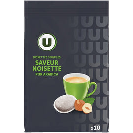 U Café dosettes aromatisé à la noisette - x10