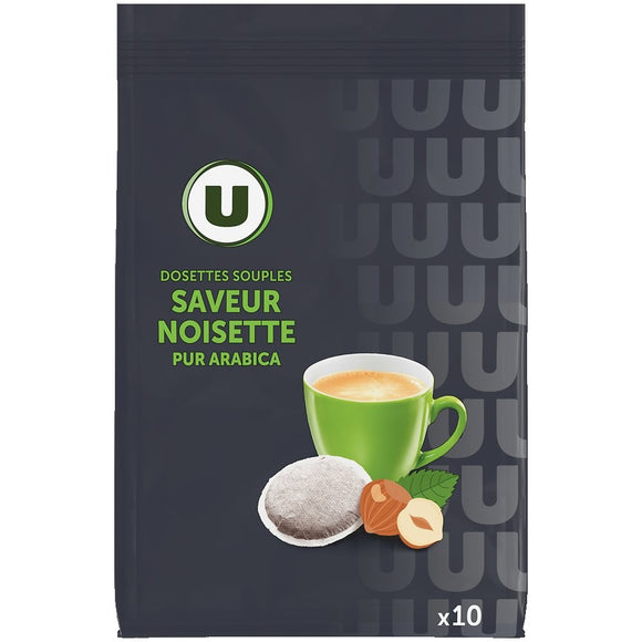 U Café dosettes aromatisé à la noisette - x10