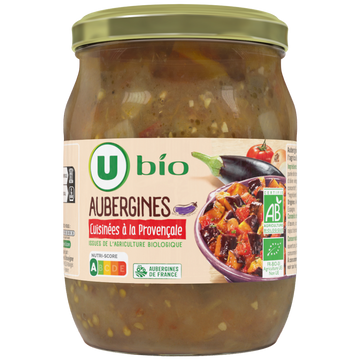 U BIO Aubergines cuisinées à la provençale - Bocal 520g
