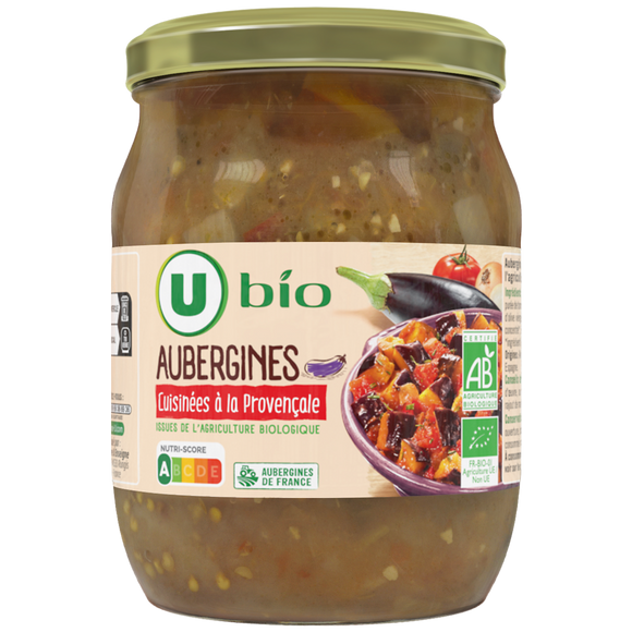 U BIO Aubergines cuisinées à la provençale - Bocal 520g