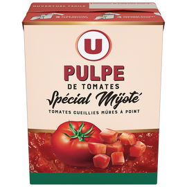 U Pulpe de Tomates spécial mijotés finement concassé  paquet de 390g