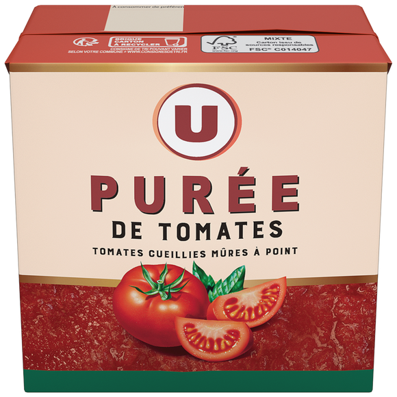U Purée de tomate  brique de 500g