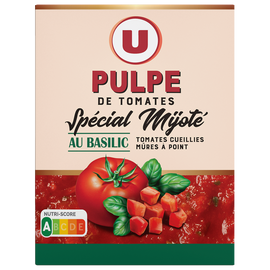 U Pulpe de Tomates spécial mijotés au basilic  paquet de 390g