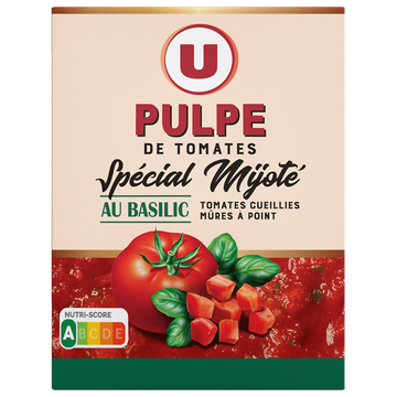 U Pulpe de Tomates spécial mijotés au basilic  paquet de 390g