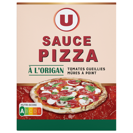 U Sauce Tomates spécial Pizza à l'origan, brique de 390g