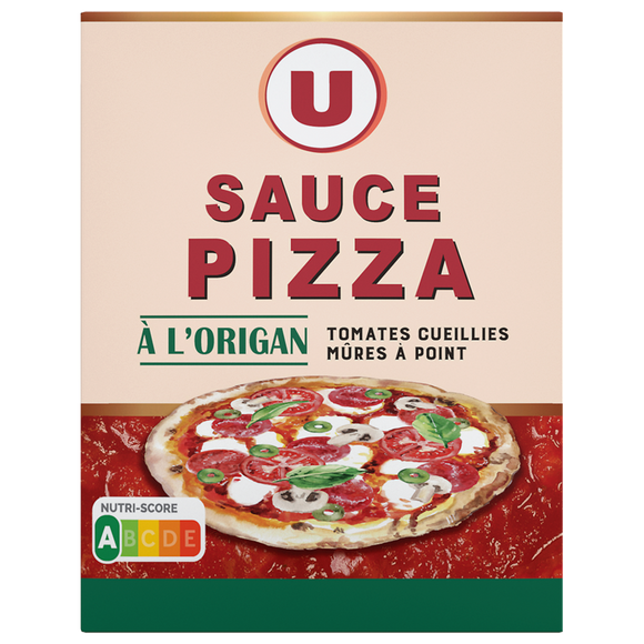 U Sauce Tomates spécial Pizza à l'origan, brique de 390g