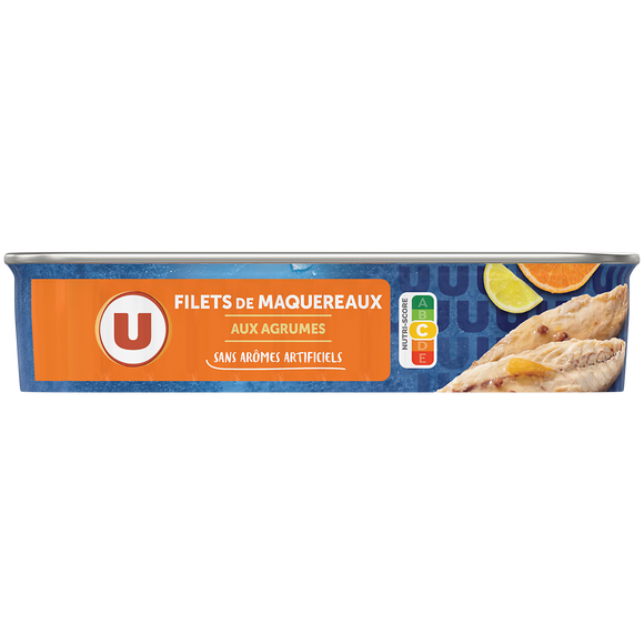 U Filets de maquereaux aux agrumes  boîte de 1/4, 169g