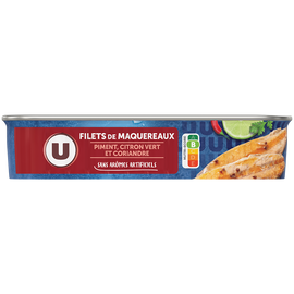 U Filets de maquereaux au piment, citron vert et coriandre  169g