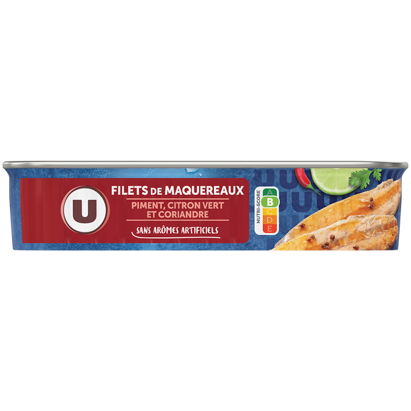 U Filets de maquereaux au piment, citron vert et coriandre  169g