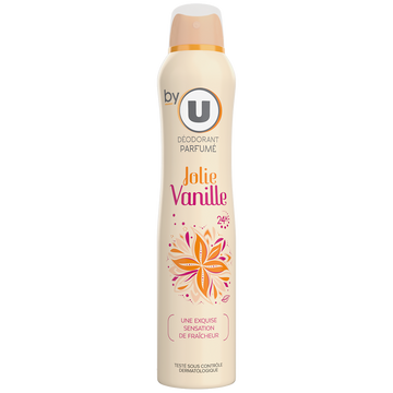 BY U Déodorant pour femme 24H jolie vanille  atomiseur de 200ml