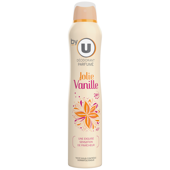 BY U Déodorant pour femme 24H jolie vanille  atomiseur de 200ml
