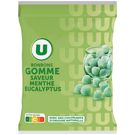 U Bonbons saveur à la menthe et eucalyptus, - sachet de 300g