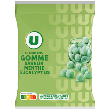 U Bonbons saveur à la menthe et eucalyptus, - sachet de 300g