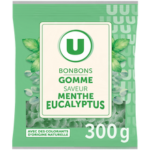 U Bonbons saveur à la menthe et eucalyptus, - sachet de 300g