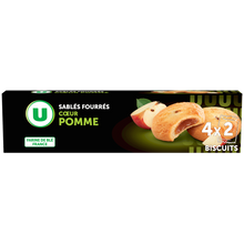 U Biscuits Sablés fourrés coeur pomme, 100g