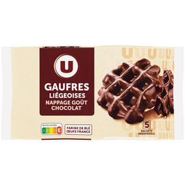 U Gaufres liégeoises nappage goût chocolat  320g