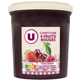 U Confiture extra 4 fruits  pot de 370g