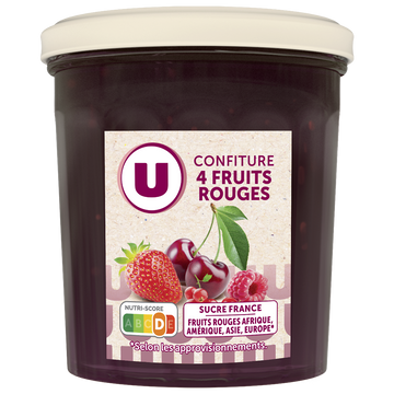 U Confiture extra 4 fruits  pot de 370g