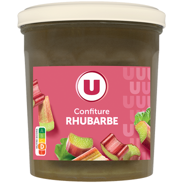 U Confiture extra de rhubarbe pot de 370g