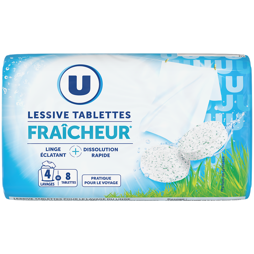 U Lessive tablettes fraîcheur 4 lavages (0,24kg)